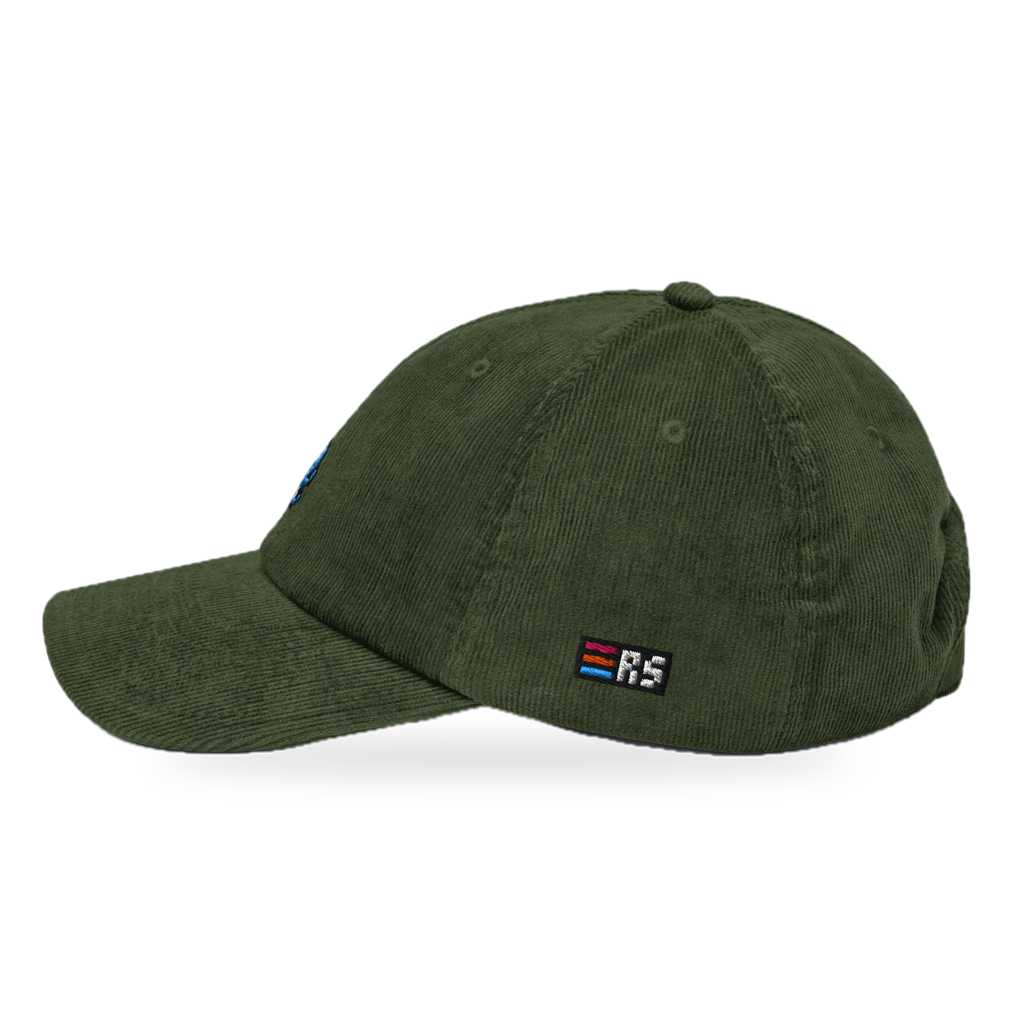 Pixel Krake – Bestickte Cord Cap · Grün · side